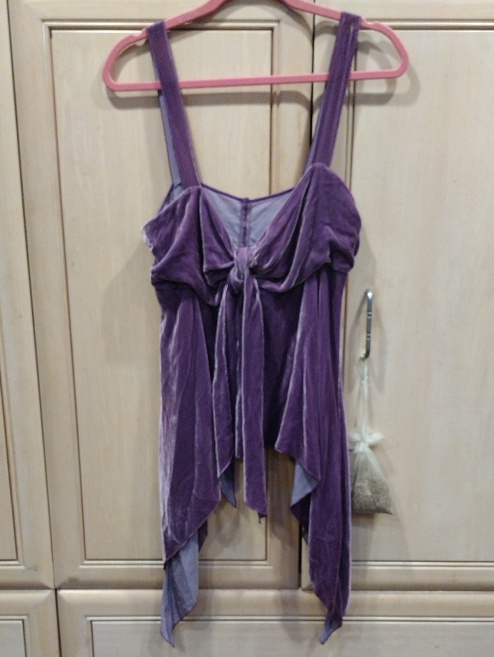 💜Vtg Y2K Victoria's Secret Lavender/ Purple Velvet Fairy Handkerchief Cami Top